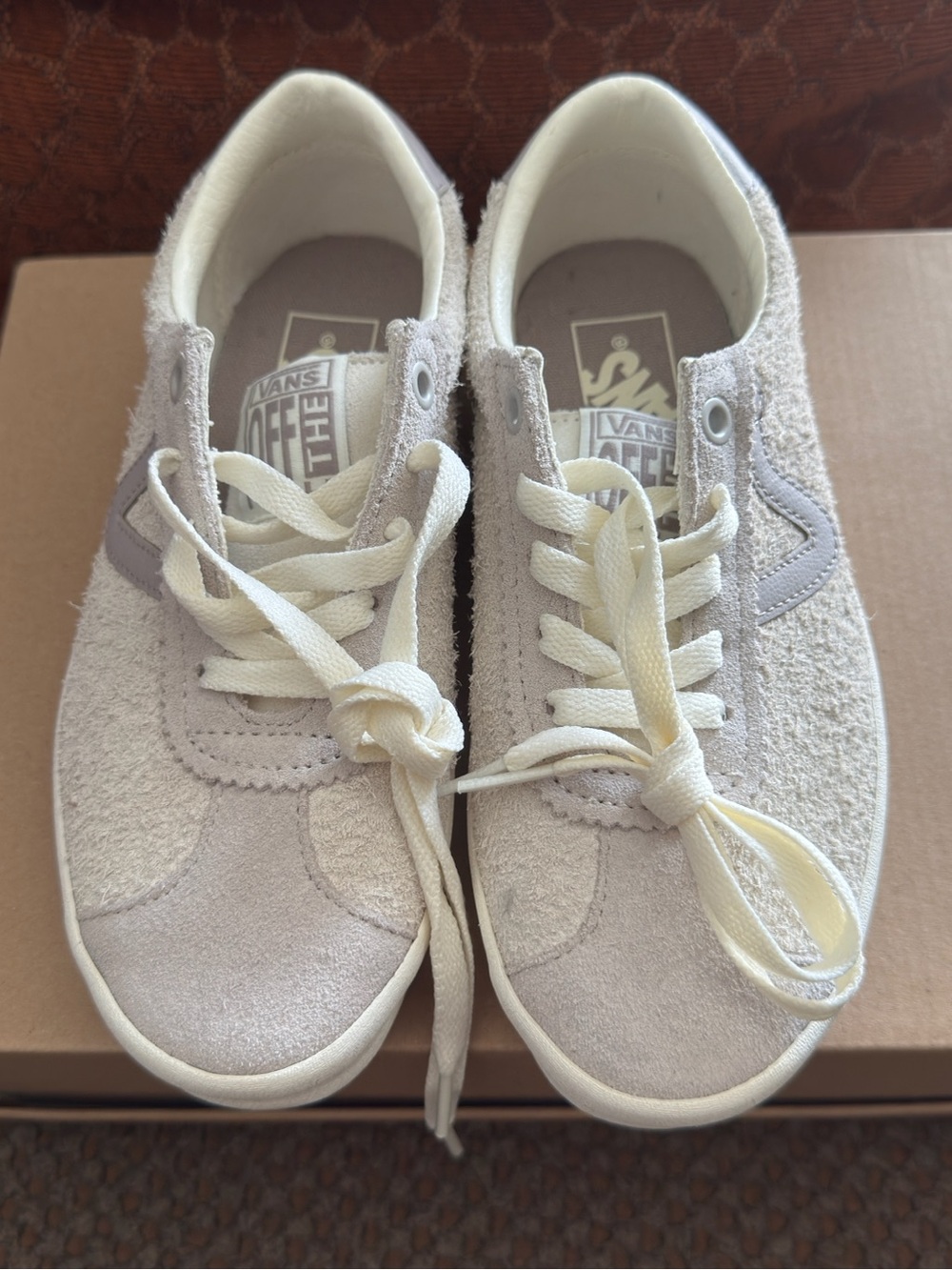 Women’s Vans Light Beige Suede & Terry Low-Top Sneakers
